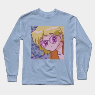 90s Anime Girl (Glasses) Long Sleeve T-Shirt